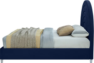 Rainbow Acrylic / Velvet / Engineered Wood / Foam Contemporary Navy Velvet Full Bed - 59.8" W x 76.4" D x 59.3" H