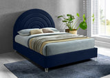 Rainbow Acrylic / Velvet / Engineered Wood / Foam Contemporary Navy Velvet Queen Bed - 65.7" W x 81.9" D x 59.3" H