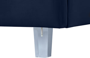 Rainbow Acrylic / Velvet / Engineered Wood / Foam Contemporary Navy Velvet Queen Bed - 65.7" W x 81.9" D x 59.3" H