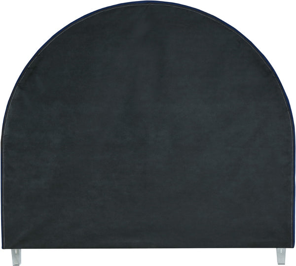 Rainbow Acrylic / Velvet / Engineered Wood / Foam Contemporary Navy Velvet Queen Bed - 65.7" W x 81.9" D x 59.3" H