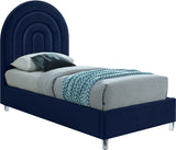 Rainbow Acrylic / Velvet / Engineered Wood / Foam Contemporary Navy Velvet Twin Bed - 44.1" W x 76.4" D x 59.3" H