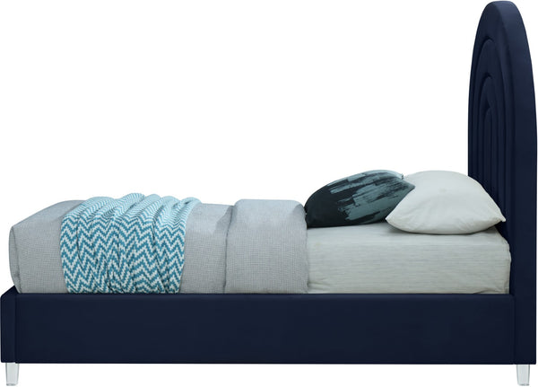 Rainbow Acrylic / Velvet / Engineered Wood / Foam Contemporary Navy Velvet Twin Bed - 44.1" W x 76.4" D x 59.3" H
