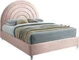 Rainbow Acrylic / Velvet / Engineered Wood / Foam Contemporary Pink Velvet Full Bed - 59.8" W x 76.4" D x 59.3" H