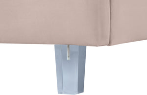 Rainbow Acrylic / Velvet / Engineered Wood / Foam Contemporary Pink Velvet Full Bed - 59.8" W x 76.4" D x 59.3" H