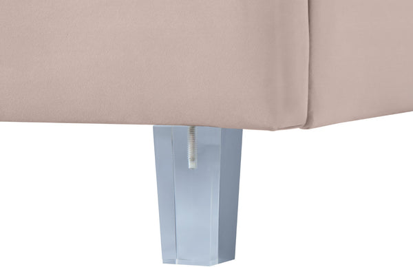 Rainbow Acrylic / Velvet / Engineered Wood / Foam Contemporary Pink Velvet King Bed - 81.5" W x 81.9" D x 59.3" H