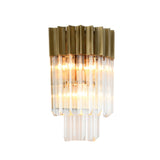 Bethel Brass Wall Sconce in Stainless Steel & Crystal