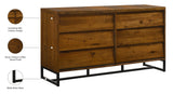 Reed Engineered Wood / Metal Mid Century Antique Coffee Dresser - 60.25" W x 17.5" D x 32.75" H