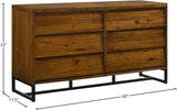 Reed Engineered Wood / Metal Mid Century Antique Coffee Dresser - 60.25" W x 17.5" D x 32.75" H