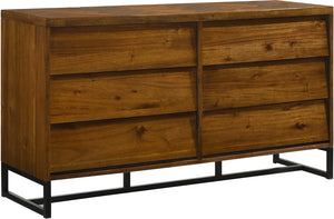 Reed Engineered Wood / Metal Mid Century Antique Coffee Dresser - 60.25" W x 17.5" D x 32.75" H