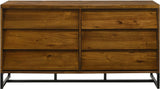 Reed Engineered Wood / Metal Mid Century Antique Coffee Dresser - 60.25" W x 17.5" D x 32.75" H