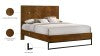 Reed Engineered Wood / Metal Mid Century Antique Coffee King Bed (3 Boxes) - 77.5" W x 83.5" D x 50.5" H