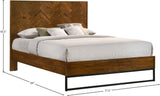 Reed Engineered Wood / Metal Mid Century Antique Coffee King Bed (3 Boxes) - 77.5" W x 83.5" D x 50.5" H