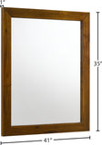 Reed Glass / Engineered Wood Mid Century Antique Coffee Mirror - 41" W x 1" D x 35" H