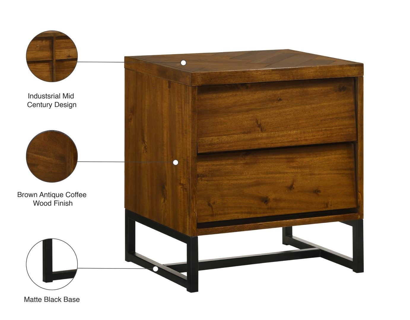 Meridian Furniture Reed Night Stand - Thumbnail 4