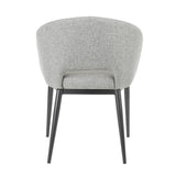 Renee Contemporary Chair in Black Metal Legs and Grey Fabric by LumiSource