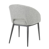 Renee Contemporary Chair in Black Metal Legs and Grey Fabric by LumiSource