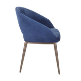 Renee Contemporary Chair in Copper Metal Legs with Blue Velvet by LumiSource