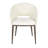Renee Contemporary Chair in Copper Metal Legs with Cream Velvet by LumiSource