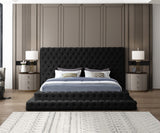 Revel Velvet / Solid Wood / Plywood / Foam Contemporary Black Velvet King Bed (3 Boxes) - 101" W x 98" D x 60" H
