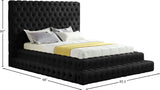 Revel Velvet / Solid Wood / Plywood / Foam Contemporary Black Velvet Queen Bed (3 Boxes) - 85" W x 98" D x 60" H