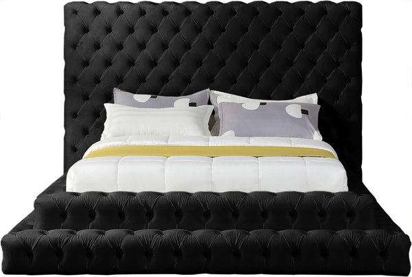 Revel Velvet / Solid Wood / Plywood / Foam Contemporary Black Velvet Queen Bed (3 Boxes) - 85" W x 98" D x 60" H