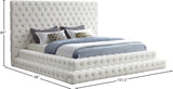 Revel Velvet / Solid Wood / Plywood / Foam Contemporary Cream Velvet King Bed (3 Boxes) - 101" W x 98" D x 60" H