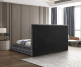 Revel Velvet / Solid Wood / Plywood / Foam Contemporary Grey Velvet King Bed (3 Boxes) - 101" W x 98" D x 60" H