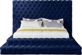 Revel Velvet / Solid Wood / Plywood / Foam Contemporary Navy Velvet Queen Bed (3 Boxes) - 85" W x 98" D x 60" H