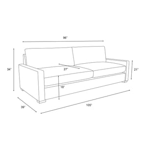Nativa Interiors Revolution Sofa Solid + Manufactured Wood / Revolution Performance Fabrics® Commercial Grade Extra Wide Sofa Off White 105.00"W x 39.00"D x 34.00"H