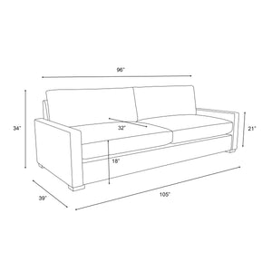Nativa Interiors Revolution Sofa Deep Plush Solid + Manufactured Wood / Revolution Performance Fabrics® Commercial Grade Deep Plush Extra Wide Sofa Off White 105.00"W x 44.00"D x 34.00"H