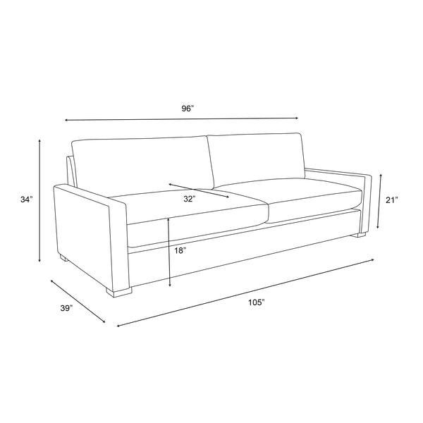 Nativa Interiors Revolution Sofa Deep Plush Solid + Manufactured Wood / Revolution Performance Fabrics® Commercial Grade Deep Plush Extra Wide Sofa Off White 105.00"W x 44.00"D x 34.00"H