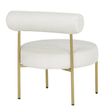 Rhonda Contemporary/Glam Accent Chair in Gold Steel and Cream Velvet by LumiSource