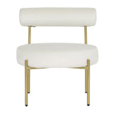 Rhonda Contemporary/Glam Accent Chair in Gold Steel and Cream Velvet by LumiSource
