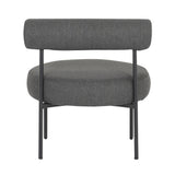 Rhonda Contemporary Accent Chair in Black Steel and Charcoal Fabric by LumiSource