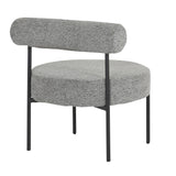 Rhonda Contemporary Accent Chair in Black Steel and Grey Noise Fabric by LumiSource