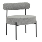 Rhonda Contemporary Accent Chair in Black Steel and Grey Noise Fabric by LumiSource