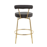 Rhonda Glam Counter Stool in Gold Metal and Black Velvet by LumiSource - Set of 2