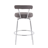Rhonda Contemporary Counter Stool in Chrome and Charcoal Fabric by LumiSource - Set of 2