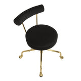 Rhonda Contemporary/Glam Task Chair in Gold Steel and Black Velvet by LumiSource