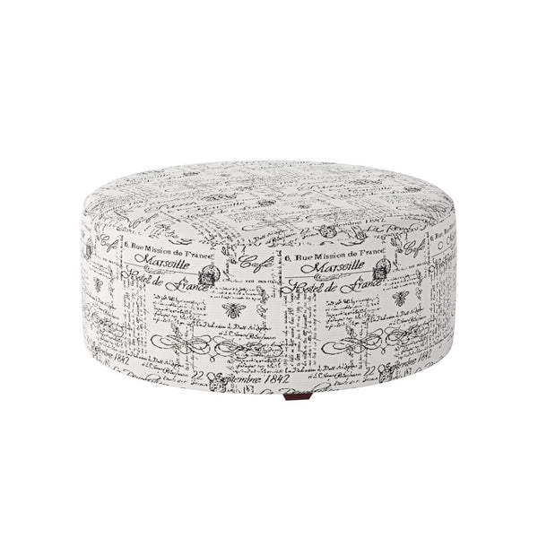 Fusion 140-C Transitional Cocktail Ottoman 140-C Francaise Ebony 39" Round Cocktail Ottoman