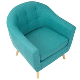 Rockwell Mid Century Modern Accent Chair in Teal by LumiSource