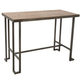 Roman Industrial Counter Table in Antique and Brown by LumiSource