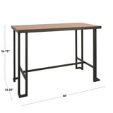 Roman Industrial Counter Table in Grey and Natural by LumiSource