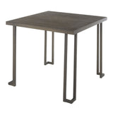 Roman Industrial Dinette Table in Antique Metal and Espresso Bamboo by LumiSource