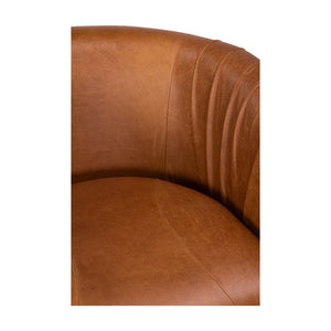 Union Home Rotunda Chair Caramel, Natural Oil Finish FSC Certified Oak Wood & Upholstery