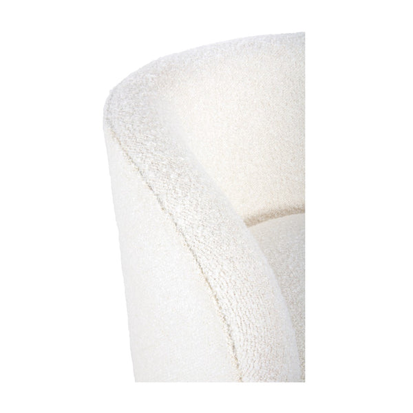 Union Home Rotunda Chair - White Boucle Natural Oil Finish FSC Certified Oak Wood & Upholstery