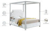 Rowan Velvet / Engineered Wood / Metal / Foam Contemporary White Velvet King Bed (3 Boxes) - 80.5" W x 86" D x 78" H
