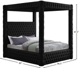 Royal Velvet / Engineered Wood / Metal / Foam Contemporary Black Velvet King Bed (4 Boxes) - 86.5" W x 89" D x 87.5" H