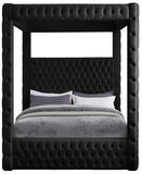 Royal Velvet / Engineered Wood / Metal / Foam Contemporary Black Velvet King Bed (4 Boxes) - 86.5" W x 89" D x 87.5" H