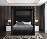 Royal Velvet / Engineered Wood / Metal / Foam Contemporary Black Velvet King Bed (4 Boxes) - 86.5" W x 89" D x 87.5" H